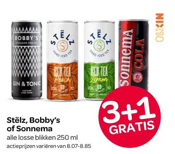 Stëlz, Bobby’s of Sonnema alle losse blikken 250 ml 3+1 GRATIS