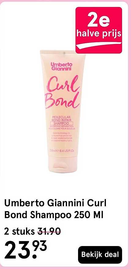Umberto Giannini Curl Bond Shampoo 250 Ml 2e halve prijs