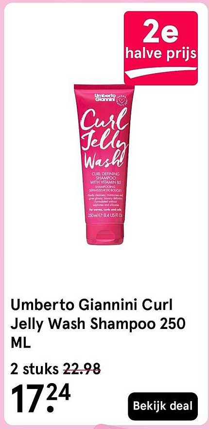 Umberto Giannini Curl Jelly Wash Shampoo 250 ML 2e halve prijs