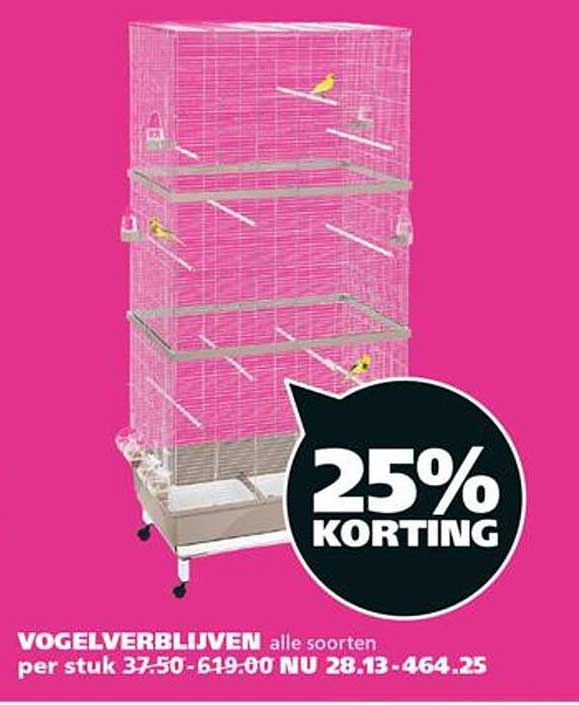 Vogelverblijven alle soorten 25% KORTING