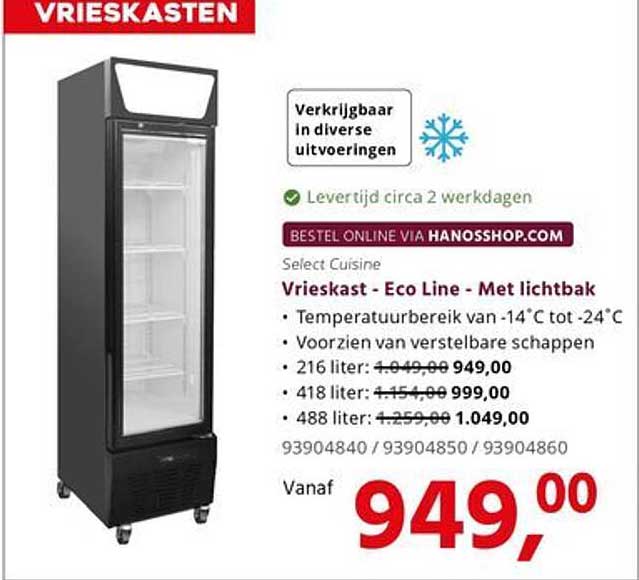 Vrieskast - Eco Line - Met lichtbak