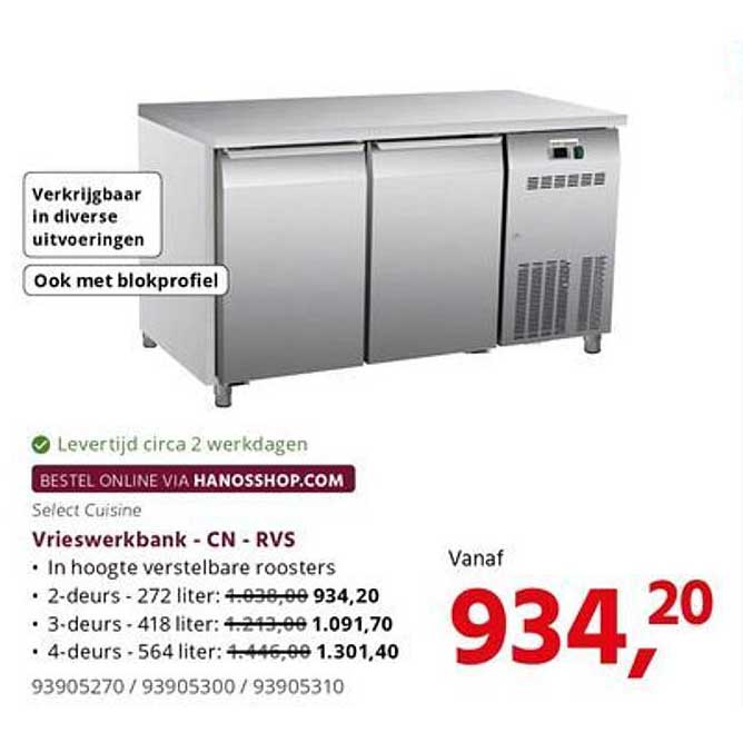 Vrieswerkbank - CN - RVS