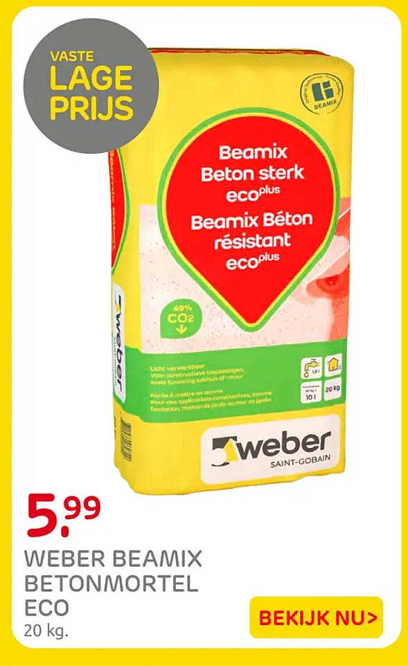 Weber Beamix betonmortel eco 20 kg
