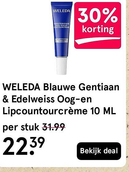 WELEDA Blauwe Gentiaan & Edelweiss Oog- en Lipcontourcrème 10 ML 30% korting