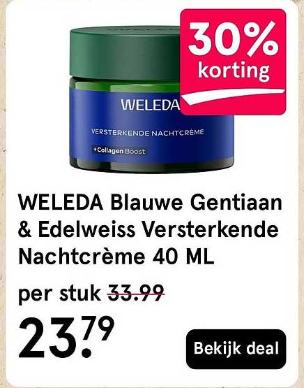 WELEDA Blauwe Gentiaan & Edelweiss Versterkende Nachtcrème 40 ML 30% korting