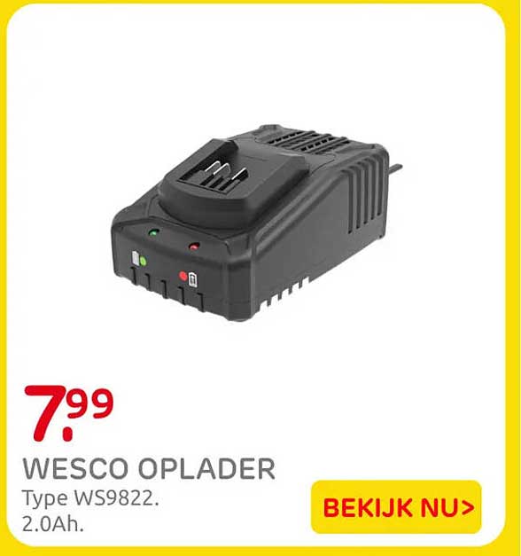 WESCO OPLADER Type WS9822. 2.0Ah.