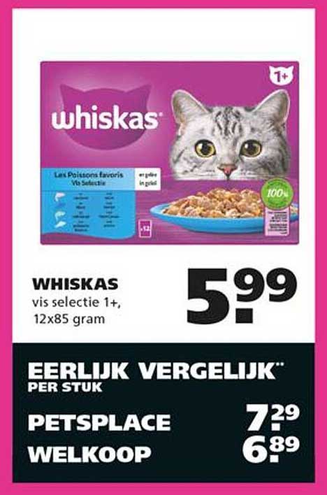 WHISKAS vis selectie 1+, 12x85 gram