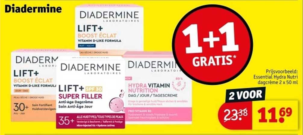 1+1 GRATIS Diadermine - Essential Hydra Nutri dagcrème 2 x 50 ml