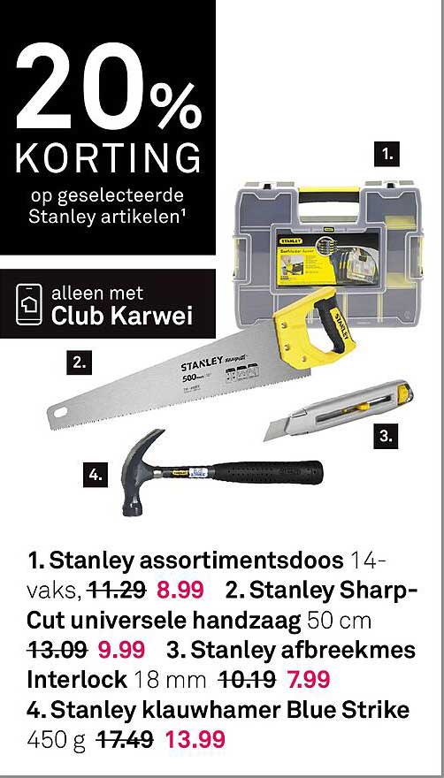 20% KORTING op geselecteerde Stanley artikelen