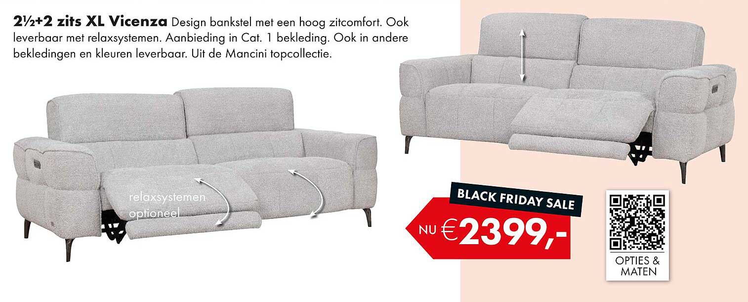 2½+2 zits XL Vicenza Design bankstel