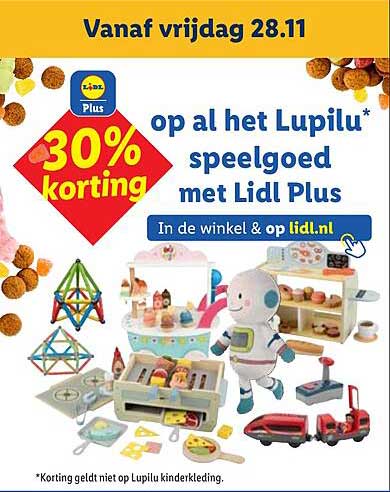 30% korting op al het Lupilu speelgoed met Lidl Plus