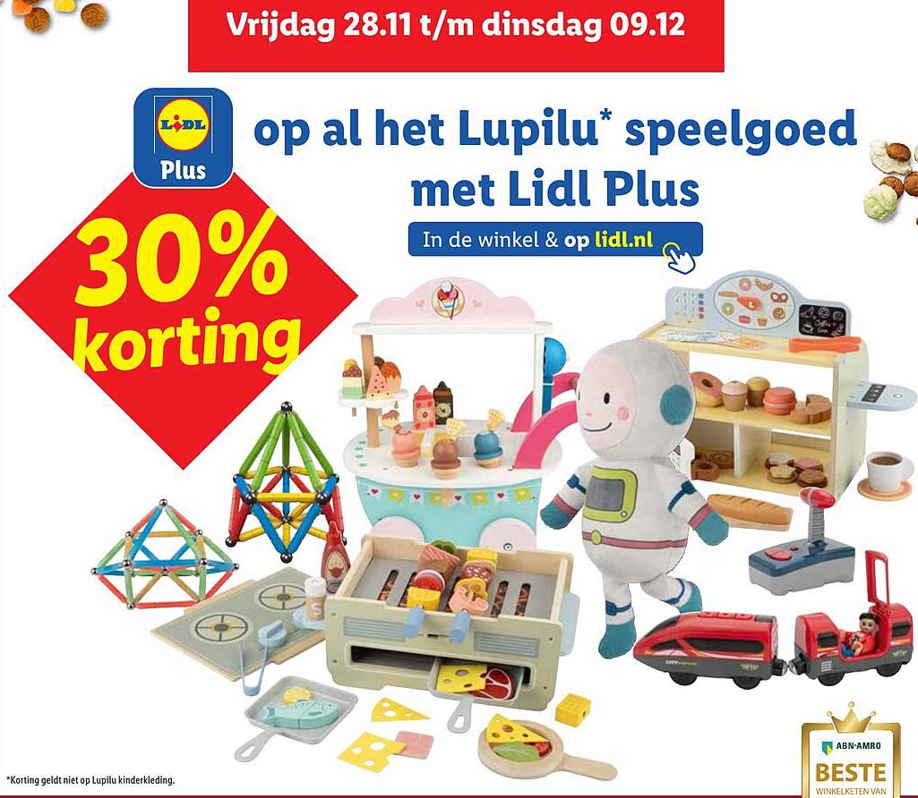 30% korting op al het Lupilu* speelgoed met Lidl Plus