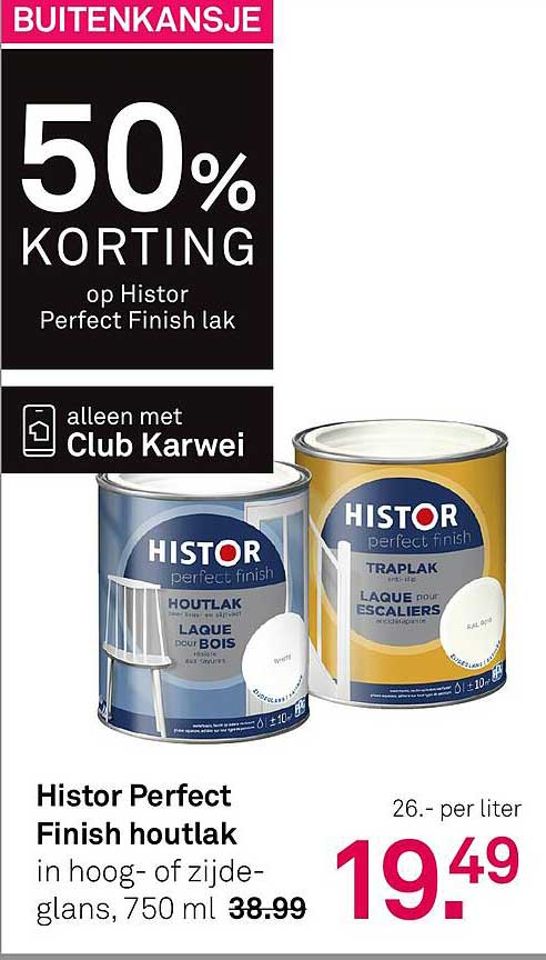 50% KORTING op Histor Perfect Finish lak