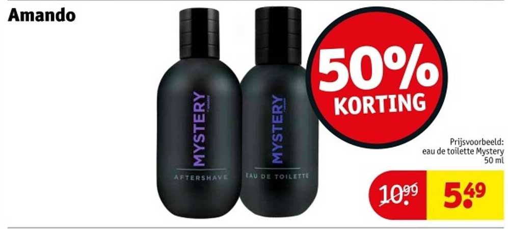 50% KORTING op MYSTERY Aftershave en Eau de Toilette