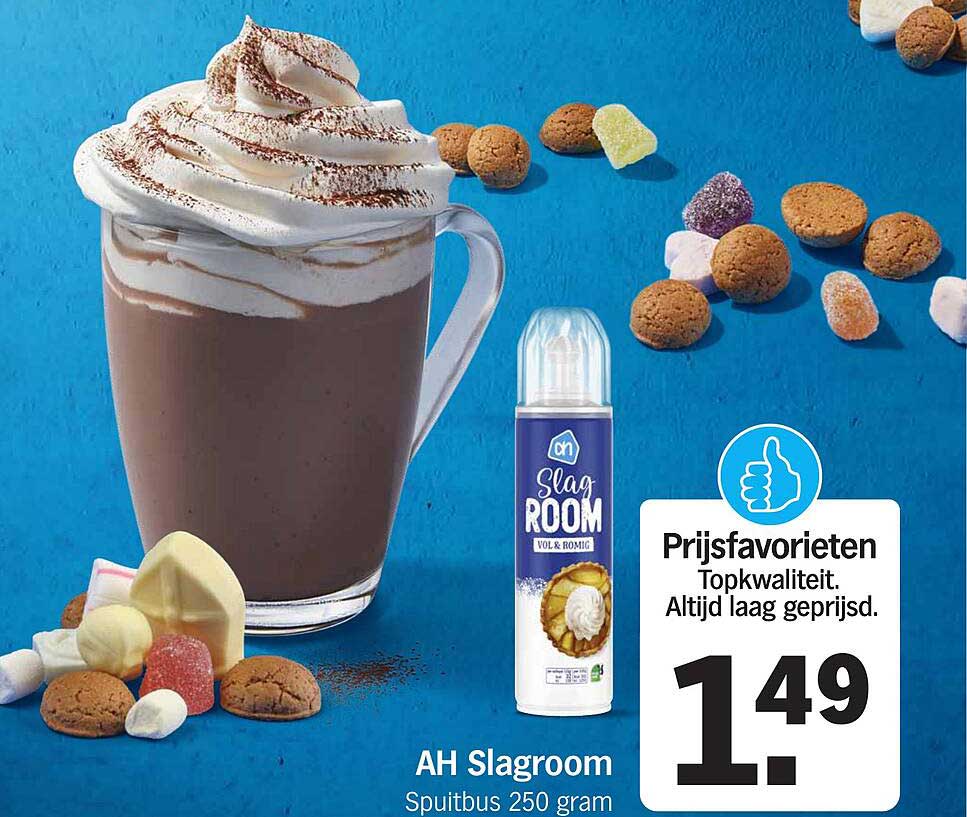AH Slagroom Spuitbus 250 gram