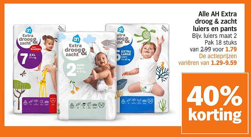 Alle AH Extra droog & zacht luiers en pants