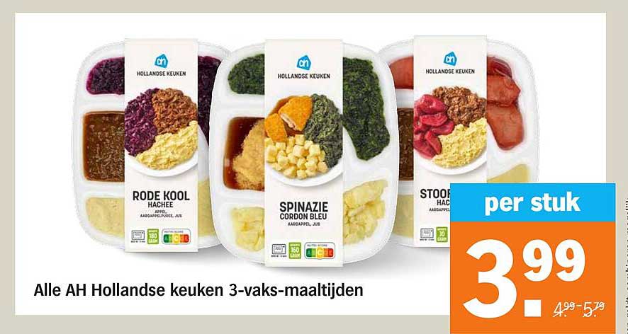 Alle AH Hollandse keuken 3-vaks-maaltijden
