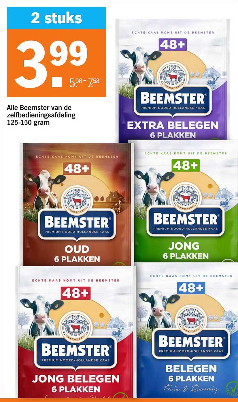 Alle Beemster van de zelfbedieningsafdeling 125-150 gram
