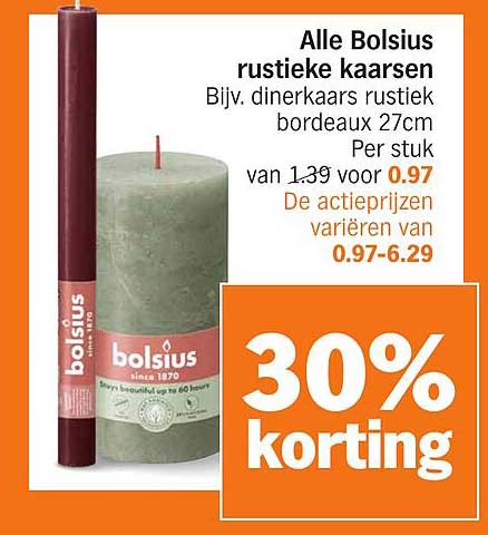 Alle Bolsius rustieke kaarsen