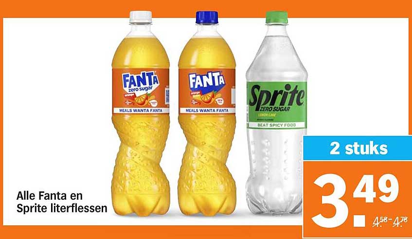 Alle Fanta en Sprite literflessen