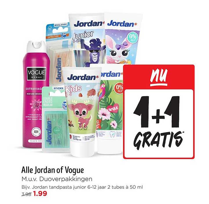 Alle Jordan of Vogue M.u.v. Duoverpakkingen