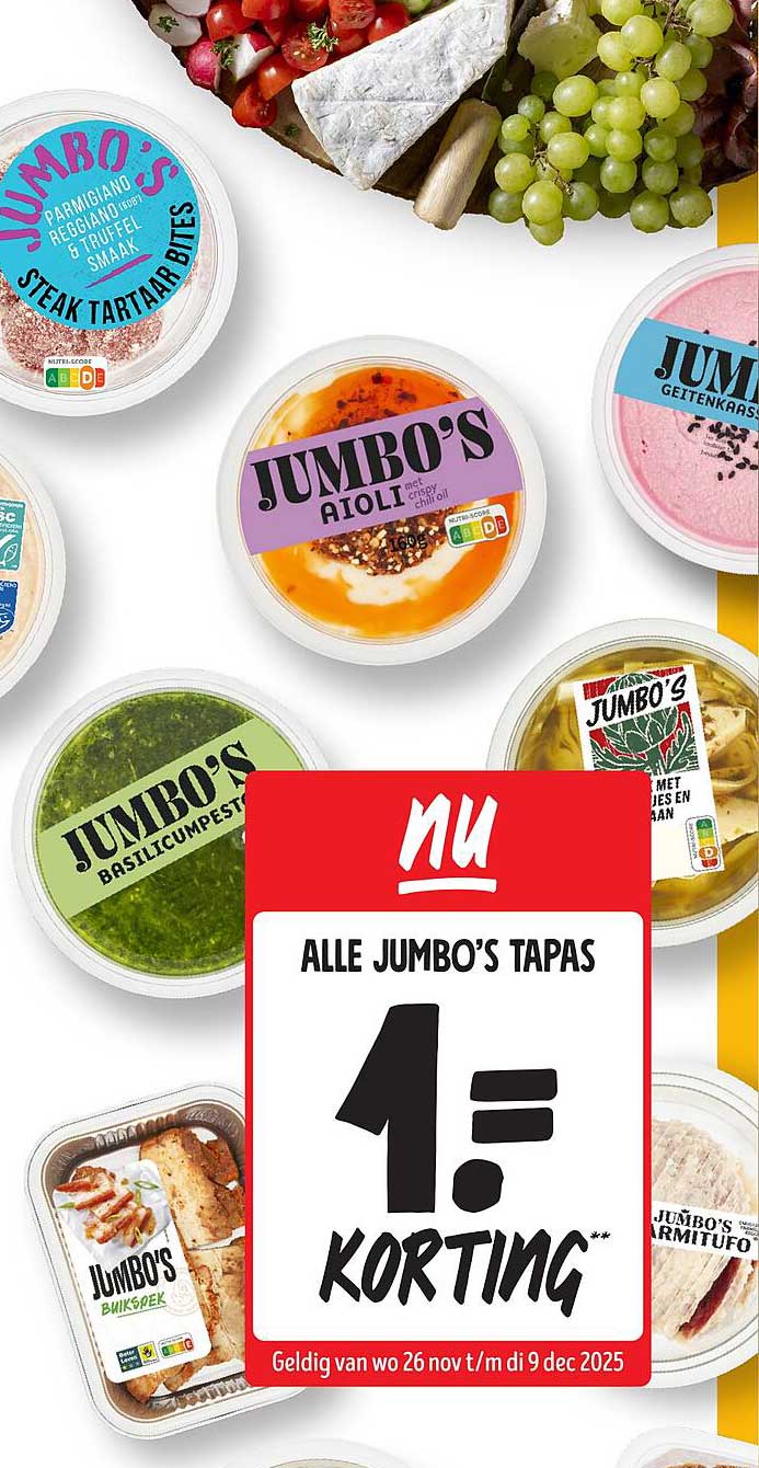 ALLE JUMBO’S TAPAS KORTING