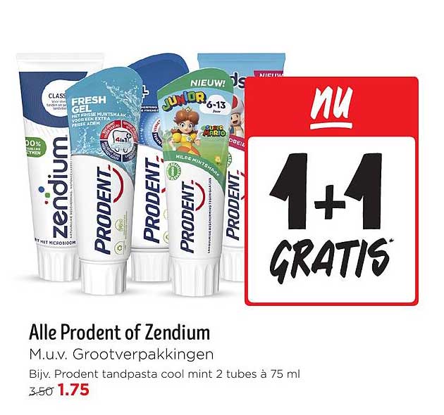 Alle Prodent of Zendium M.u.v. Grootverpakkingen