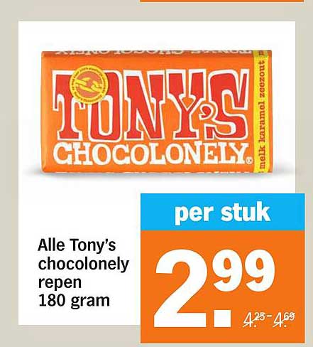 Alle Tony’s chocolonely repen 180 gram