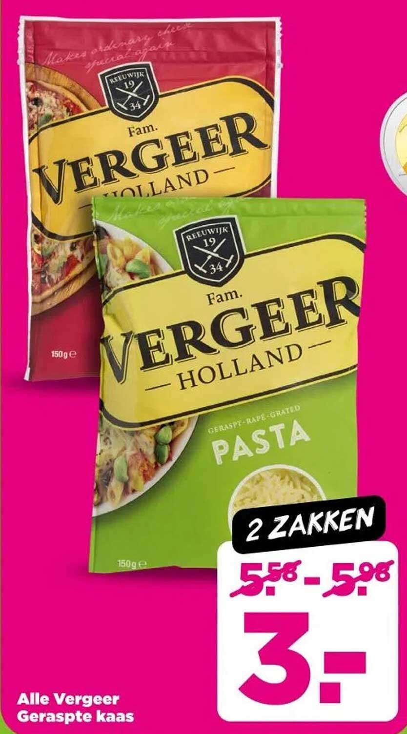 Alle Vergeer Geraspte kaas