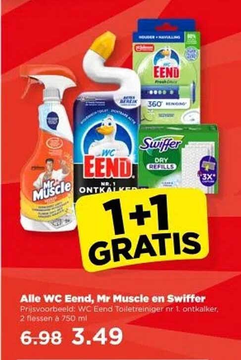 Alle WC Eend, Mr Muscle en Swiffer