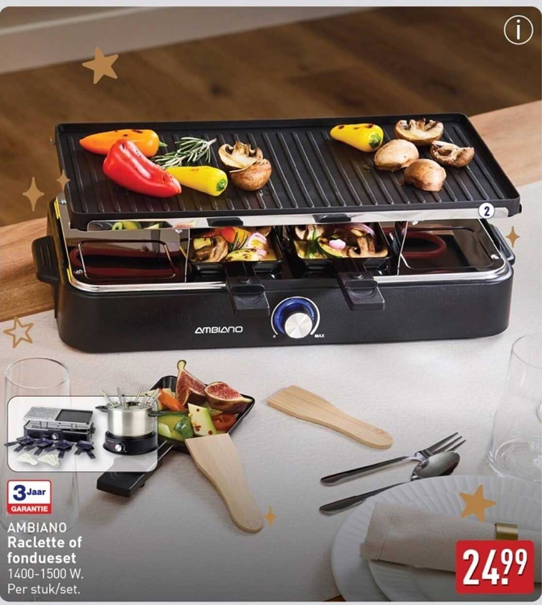 AMBIANO Raclette of fondue-set 1400-1500 W