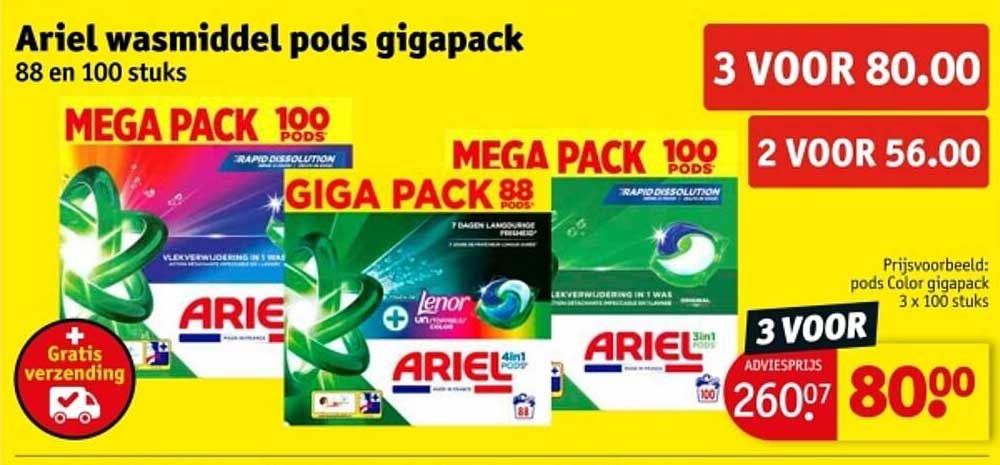 Ariel wasmiddel pods gigapack 88 en 100 stuks