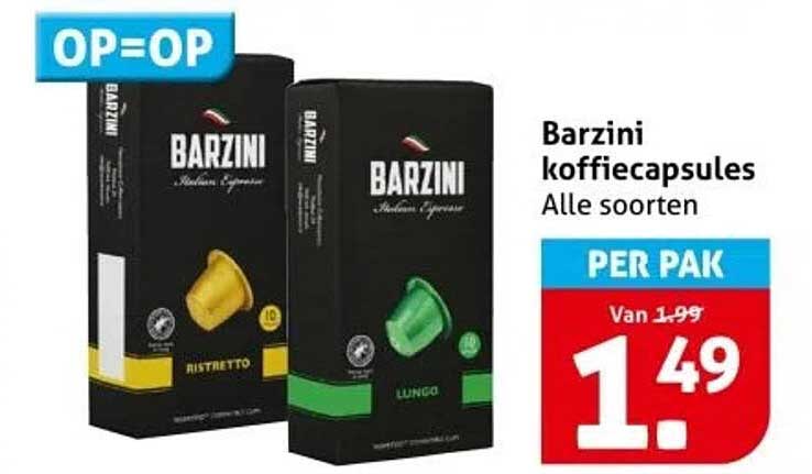 Barzini koffiecapsules Alle soorten