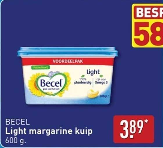 BECEL Light margarine kuip 600 g.