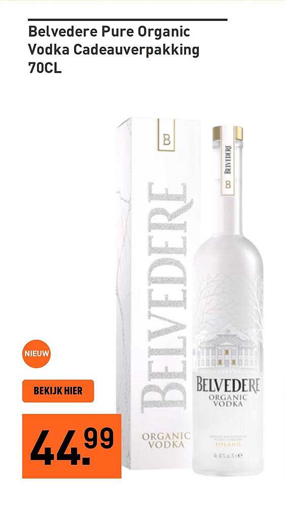 Belvedere Pure Organic Vodka Cadeauverpakking 70CL
