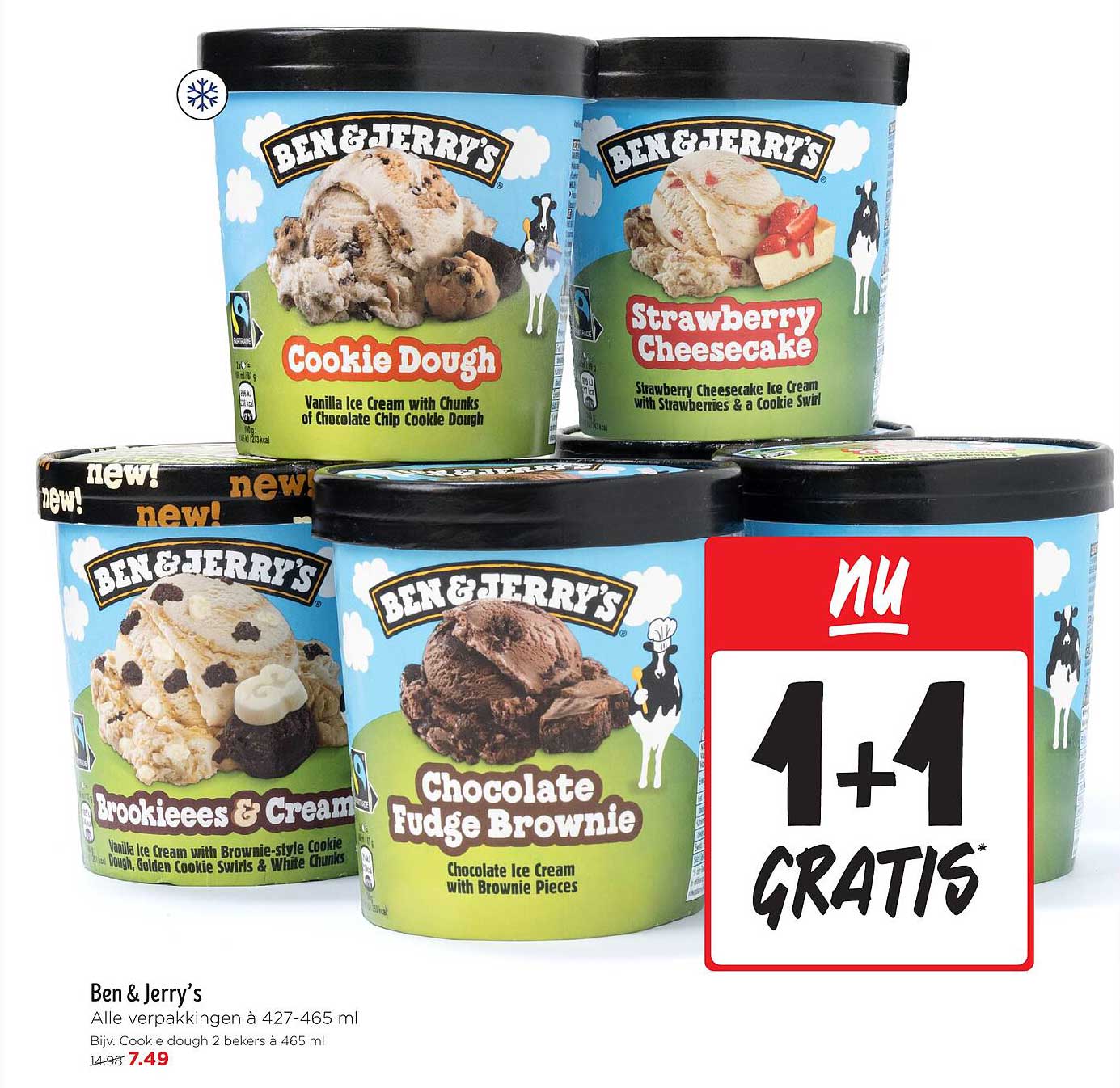 Ben & Jerry’s 1+1 Gratis aanbieding