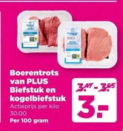 Boerentrots van PLUS Biefstuk en kogelbiefstuk