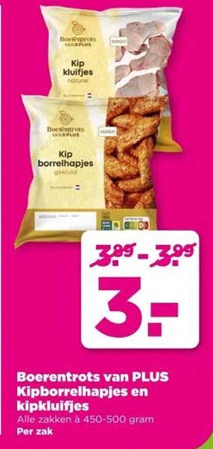 Boerentrots van PLUS Kipborrelhapjes en kipkluifjes