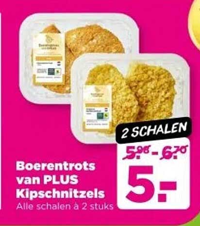 Boerentrots van PLUS Kipschnitzels