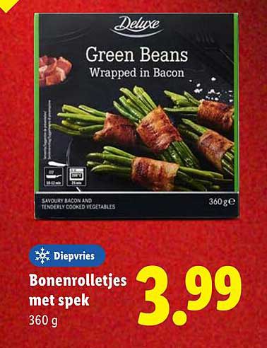 Bonenrolletjes met spek