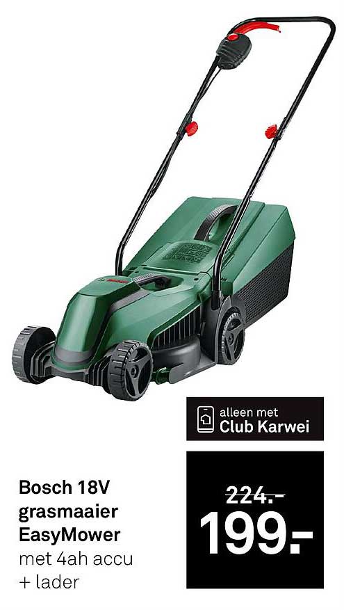 Bosch 18V grasmaaier EasyMower met 4ah accu + lader