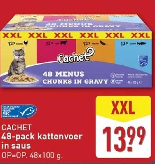CACHET 48-pack kattenvoer in saus