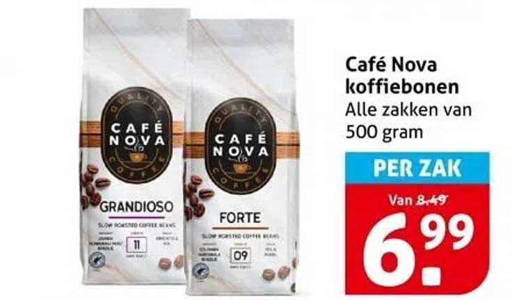 Café Nova koffiebonen Alle zakken van 500 gram