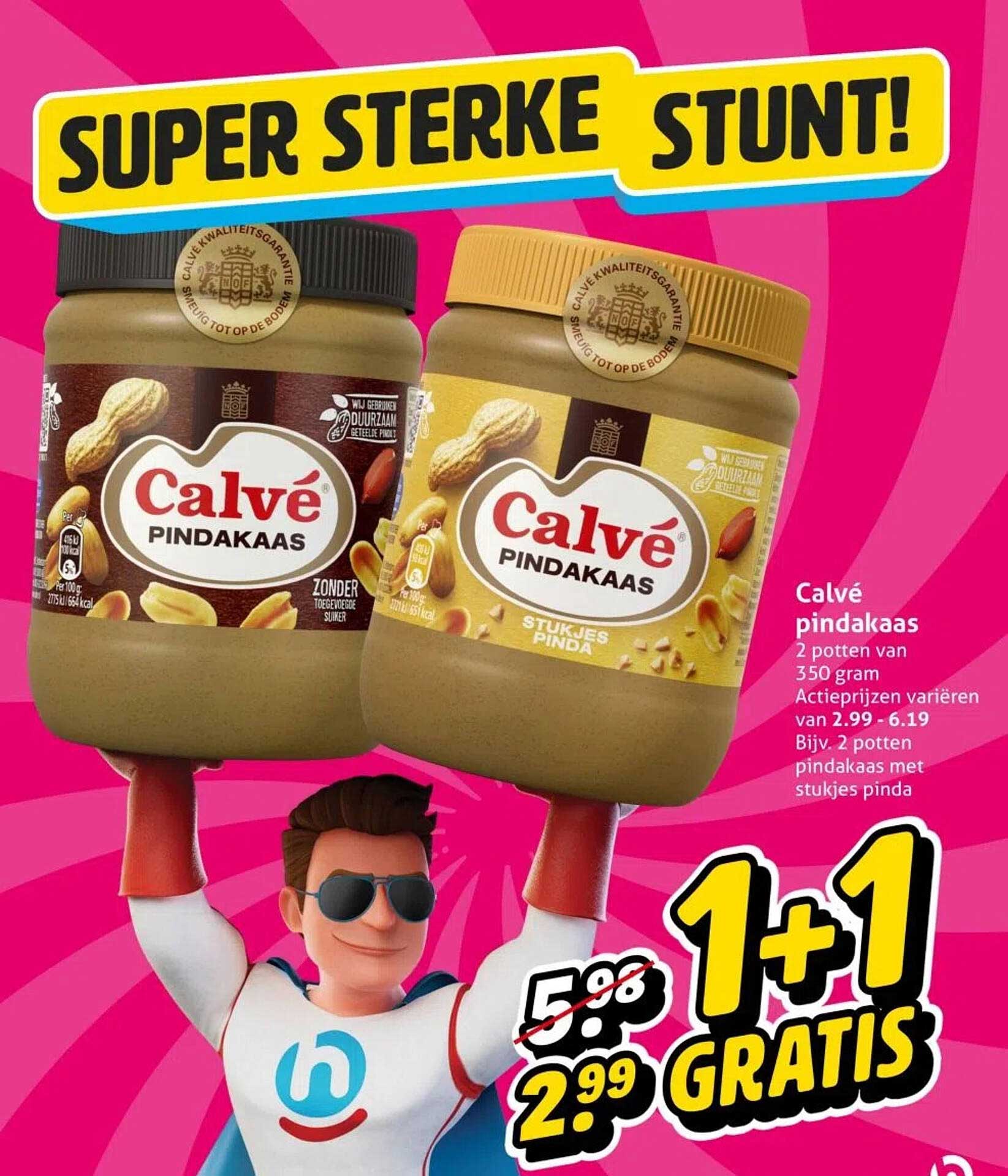 Calvé pindakaas 2 potten van 350 gram