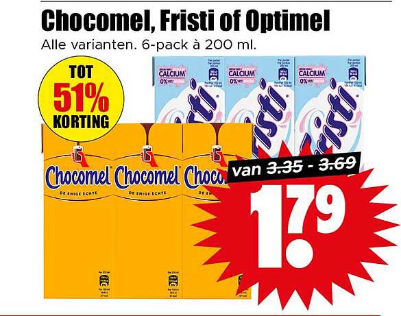 Chocomel, Fristi of Optimel