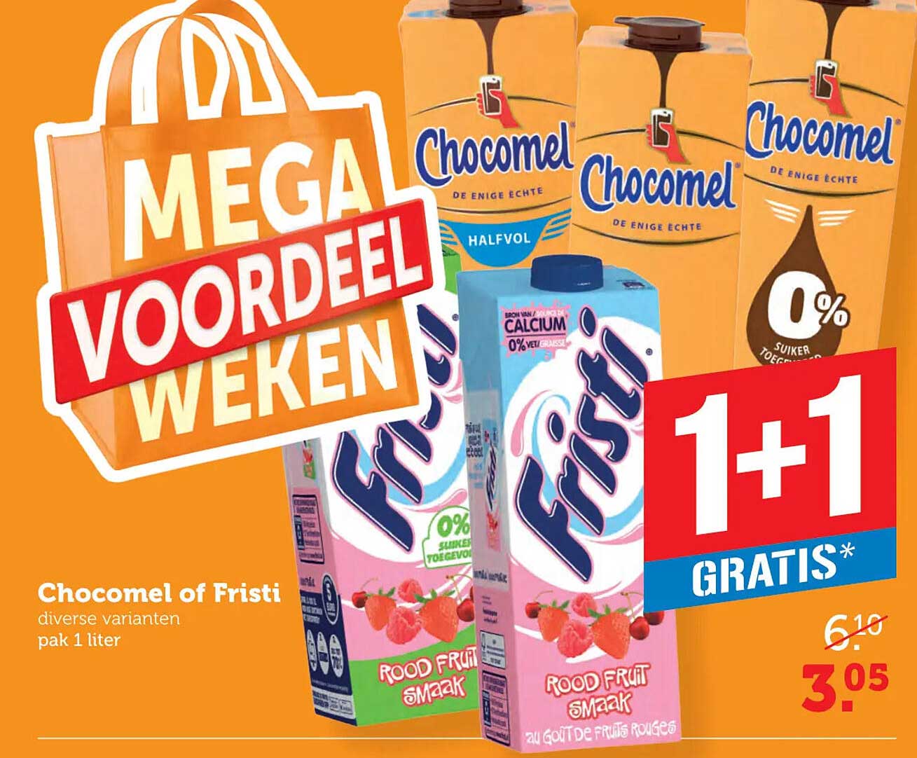 Chocomel of Fristi diverse varianten pak 1 liter