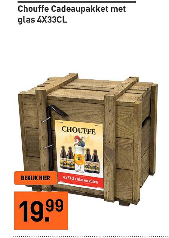 Chouffe Cadeaupakket met glas 4X33CL