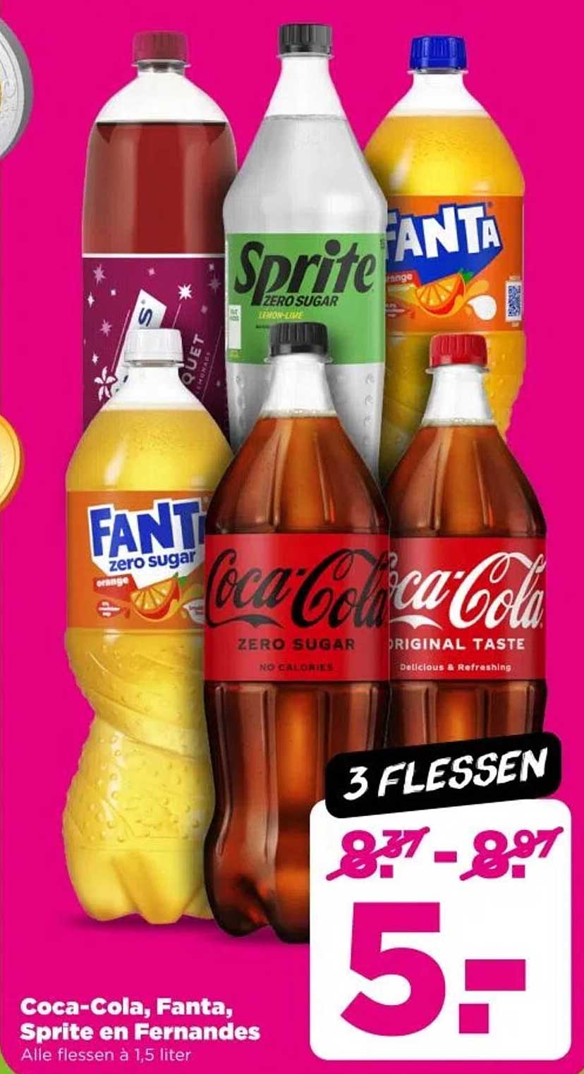 Coca-Cola, Fanta, Sprite en Fernandes - 3 flessen