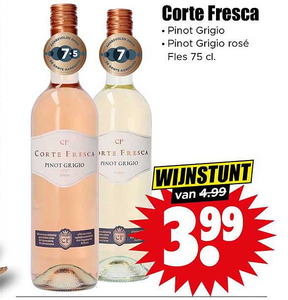 Corte Fresca Pinot Grigio & Pinot Grigio rosé Fles 75 cl.