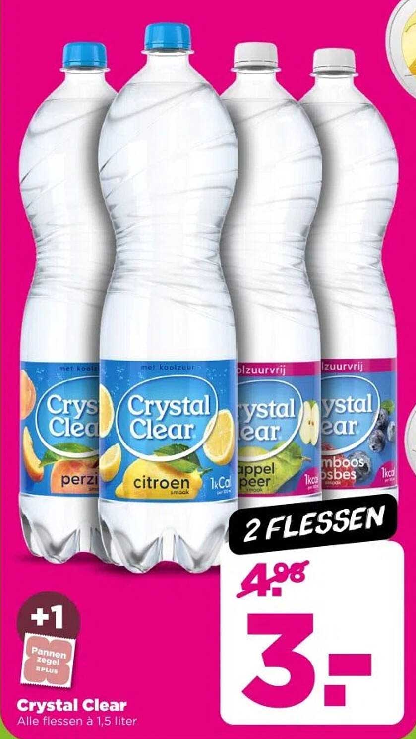 Crystal Clear 2 flessen voor €3,-